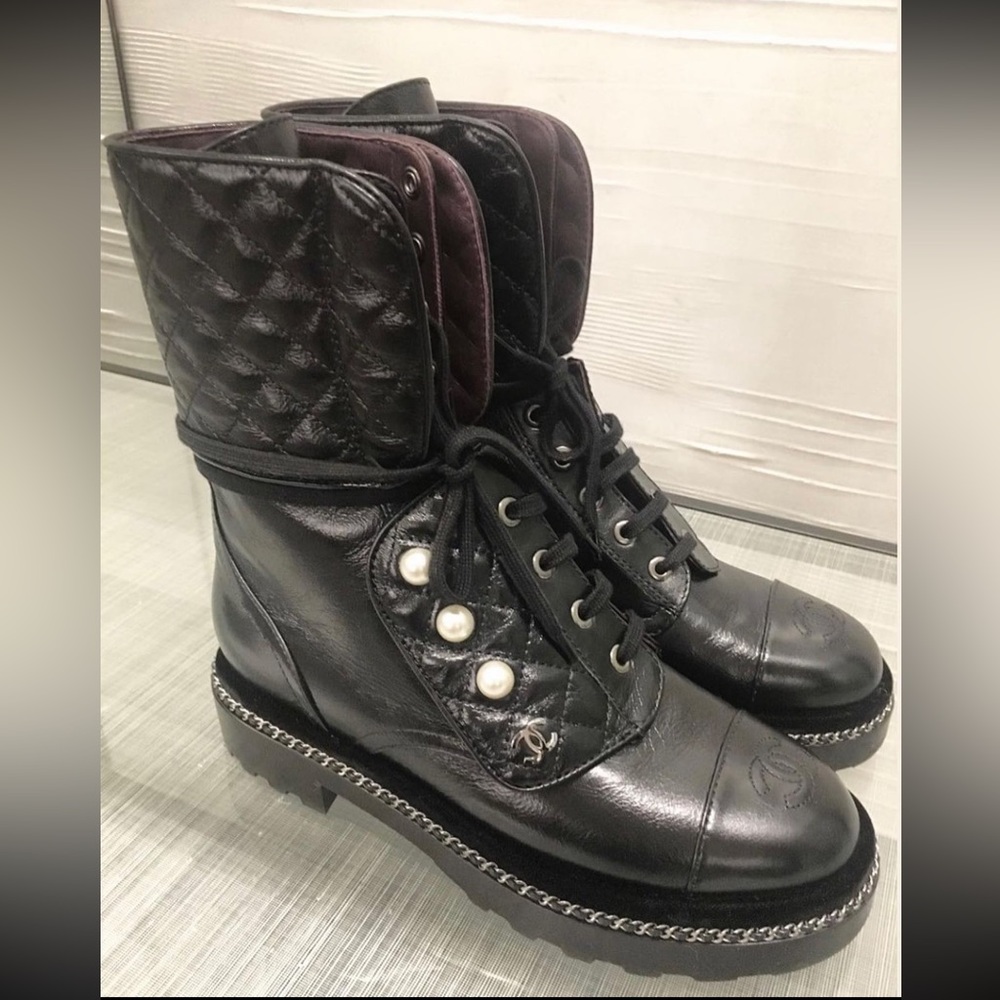 Chanel biker boots size 36.5